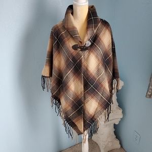💥NWT pattern poncho shawl toggle cape A99